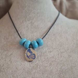 Elegant Blue Butterfly Pendant Necklace